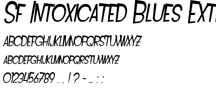 SF Intoxicated Blues Extended Oblique font